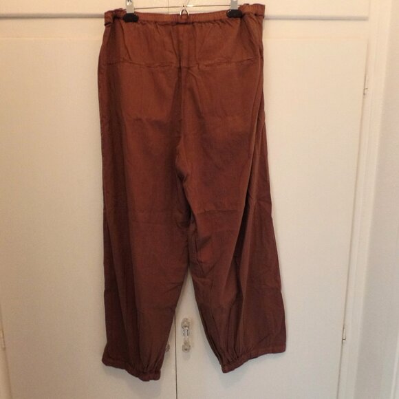 Free People To The Sky NWOT Parachute Pants COCOA Baggy Oversized Boho Medium - Picture 5 of 9